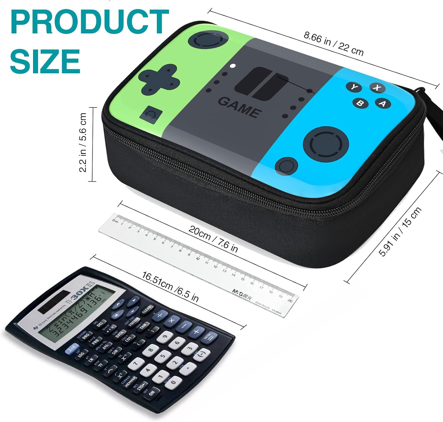 Gamer Pencil Case for Boys, Large Cute Pencil Pouch for Kids Teens with Handle, Sturdy School Supplies Marker Pen Organizer, Big Pen Box Pouch Pencil Bag for Art Office Student School Supply image number 5