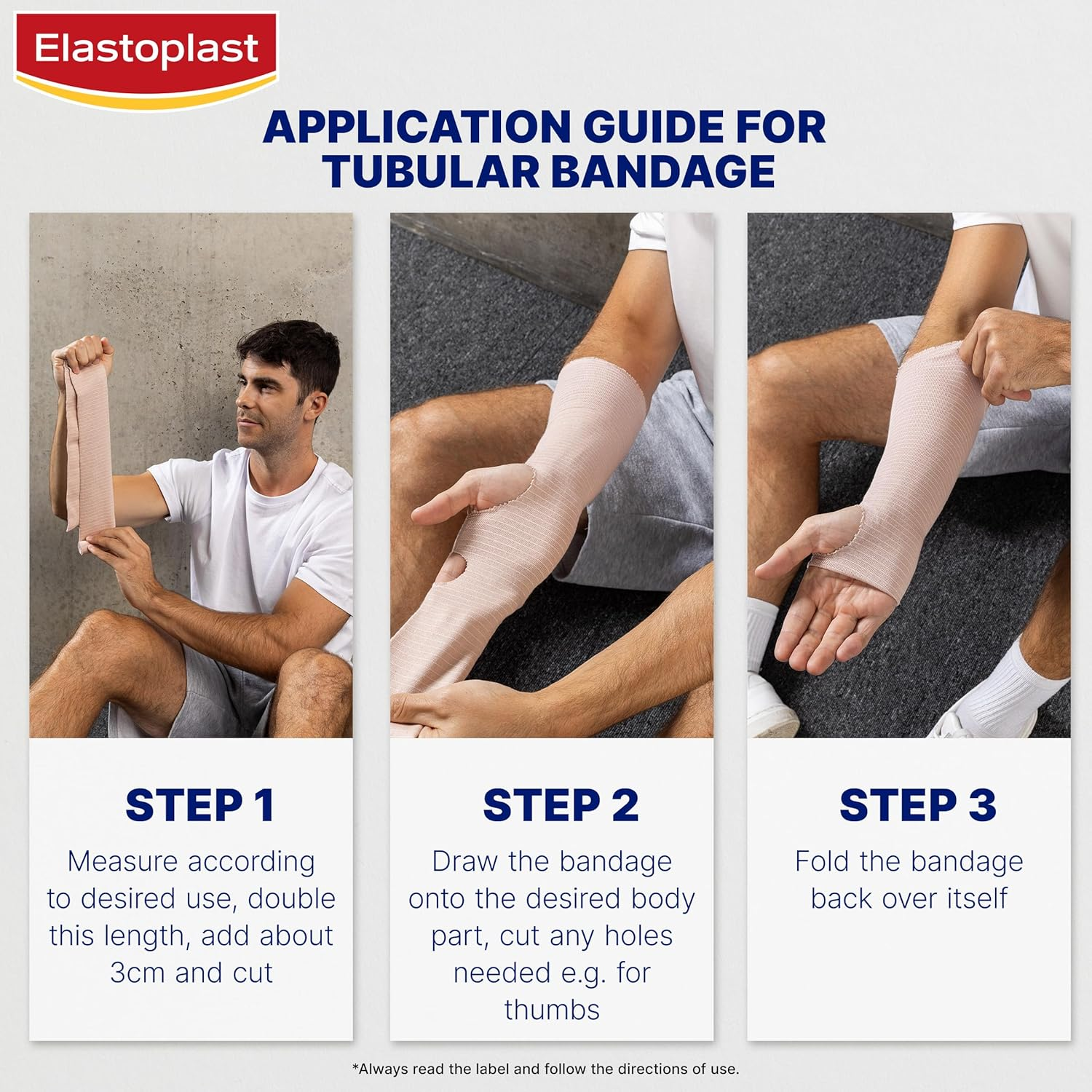 Elastoplast Elastic Tubular Support Bandage Size Medium D (1 Pack) | 1M Length | 25-43Cm Circumference | Suitable for Wrists, Ankles & Elbows | Compression Tube Bandage | Supportive Sleeve image number 5