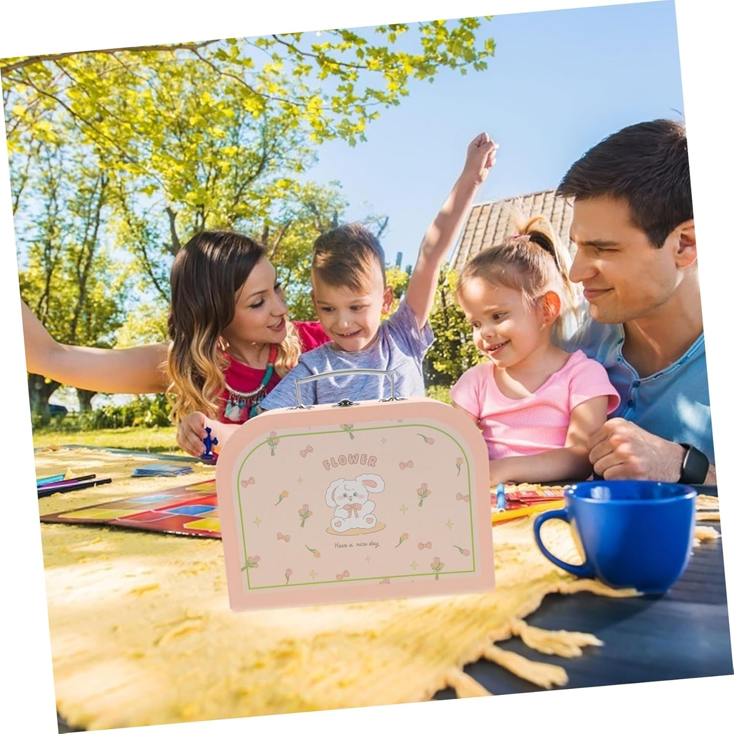 MAGICLULU Cardboard Suitcase Toys for Boys and Girls Creative Storage Box Lid for Painting Craft Stationery