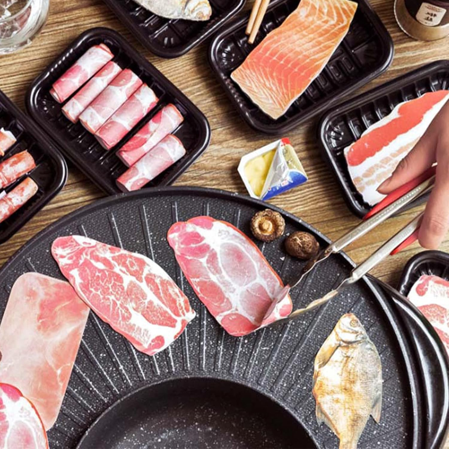 Packs of 8 Novelty Sticky Notes Meat Shape Memo Notes Cute Note Pads Reminder Studying Home Office Supplies image number 4