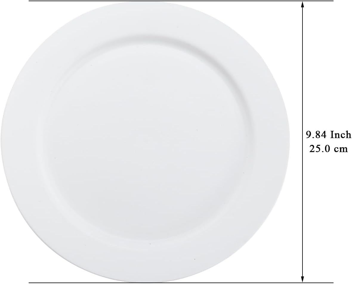 Berglander White Plastic Plates Set of 12 Pieces 10", Reusable and Unbreakable Flat Dinner Plates, Salad Plates, Pasta Bowls, Dishes Set Easy to Carry for Home, Garden, Picnic, Camping, Outdoor image number 6
