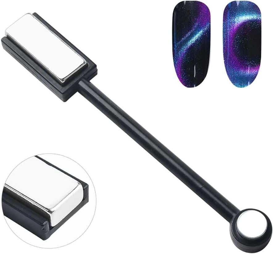 Cchude 2 Pcs Nail Art Magnet Sticks Double Head Magnet Wand 3D Cat Eye Magnetic Tool Nail Magnets Pens Gel Magic Nail Art Manicure Tool image number 4