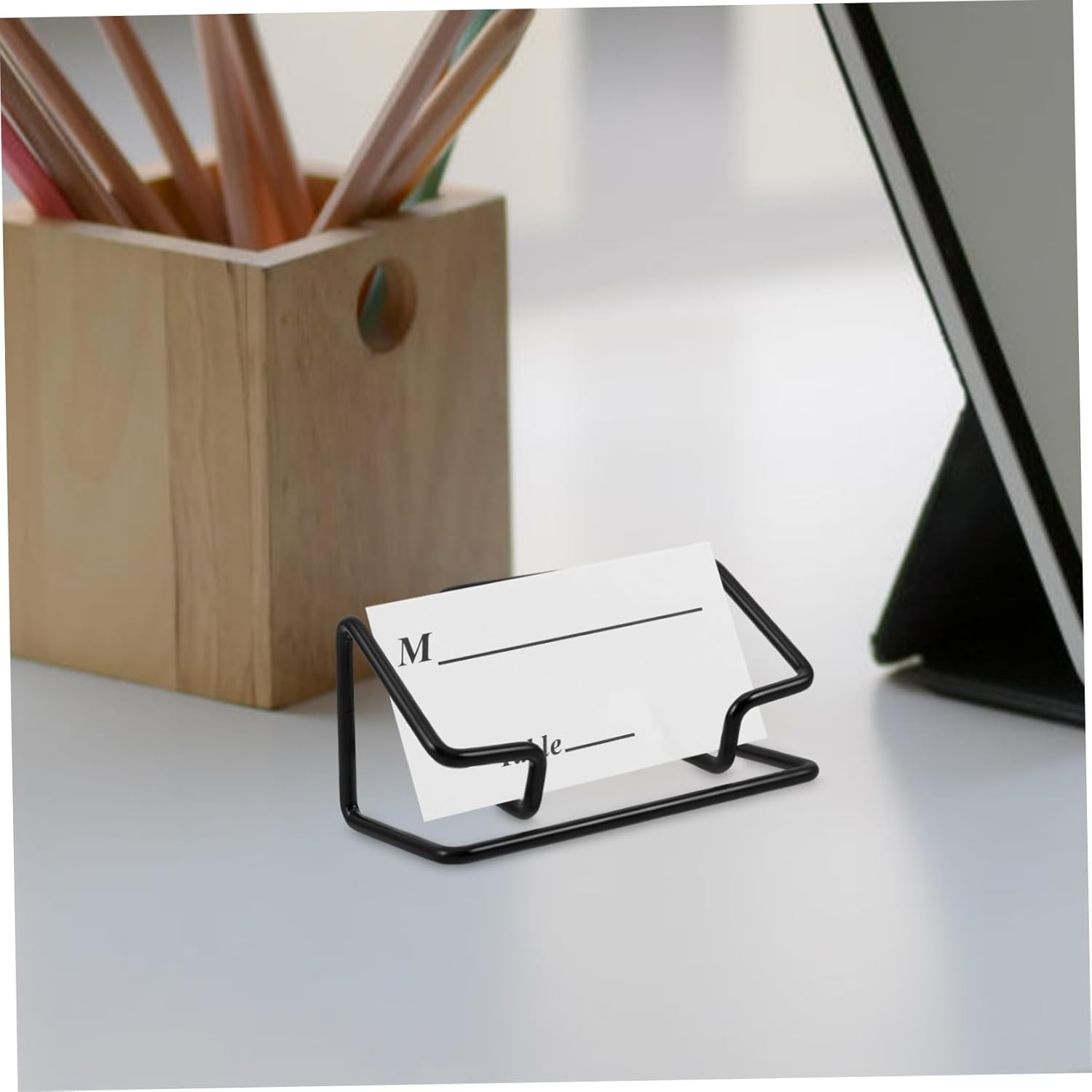Cabilock Stylish Business Card Storage Rack Card Holder Stand Office Desk Accessory Organiser Display image number 5