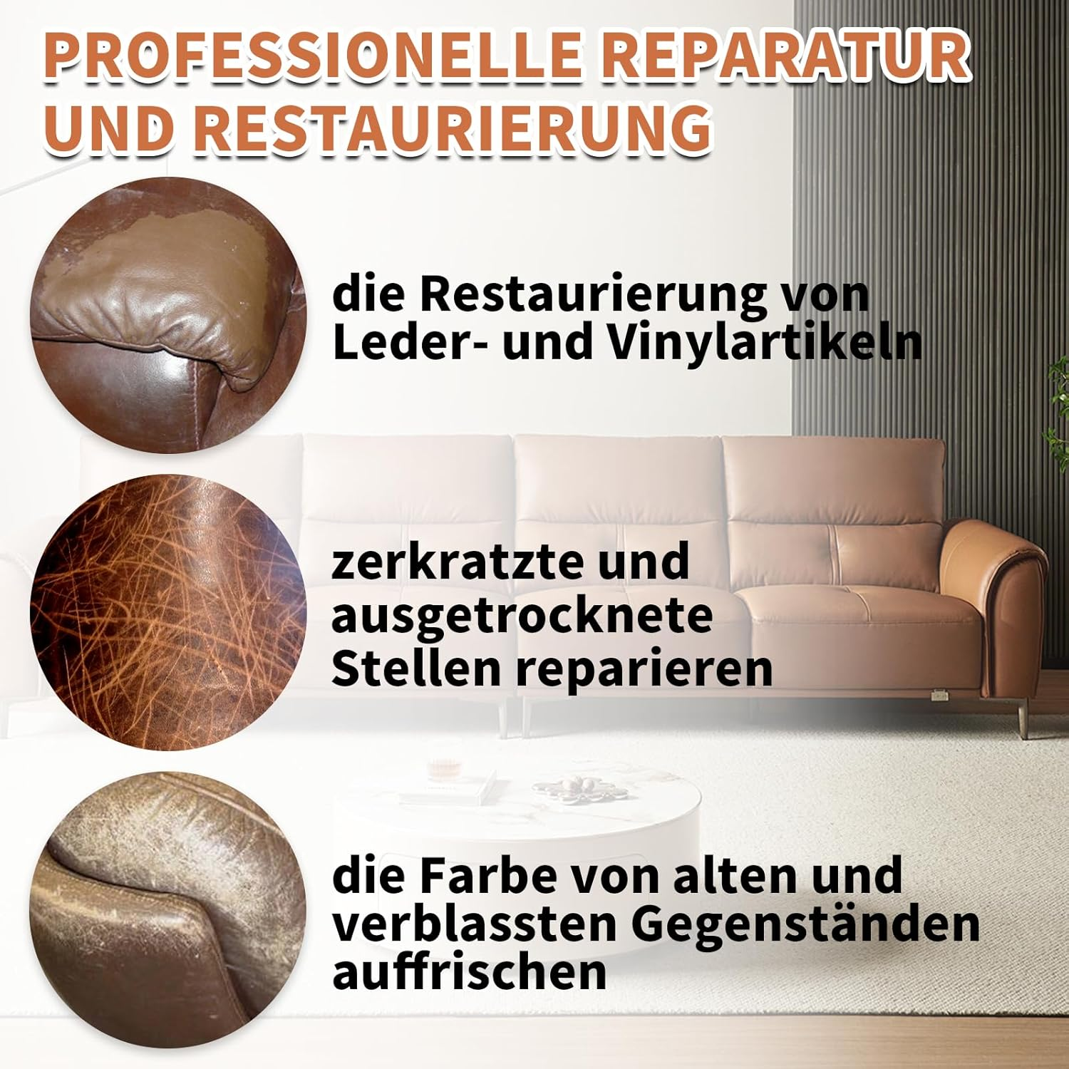 Laxmorph Leather Repair Kit Red, 250 Ml Liquid Leather Care for Leather Couch, Leather Paint, Faux Leather Repair Kit for Repairing Sofas, Vinyl Furniture, Car Seat, Saddle for Fading and Scratches image number 6