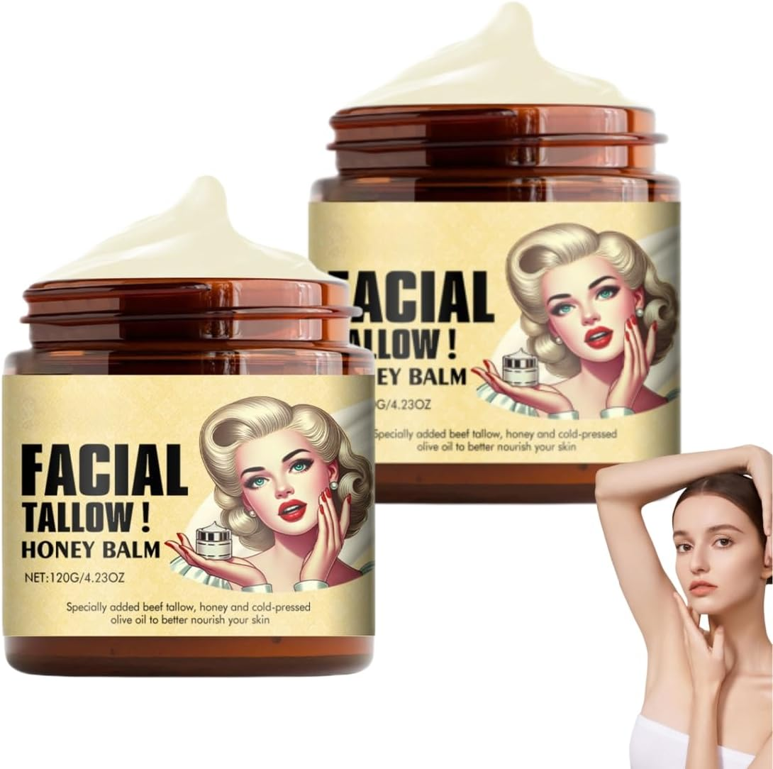 Whipped Beef Tallow and Honey Balm,Grass Fed Grass Finished Face Cream,Beef Tallow for Skin image number 4