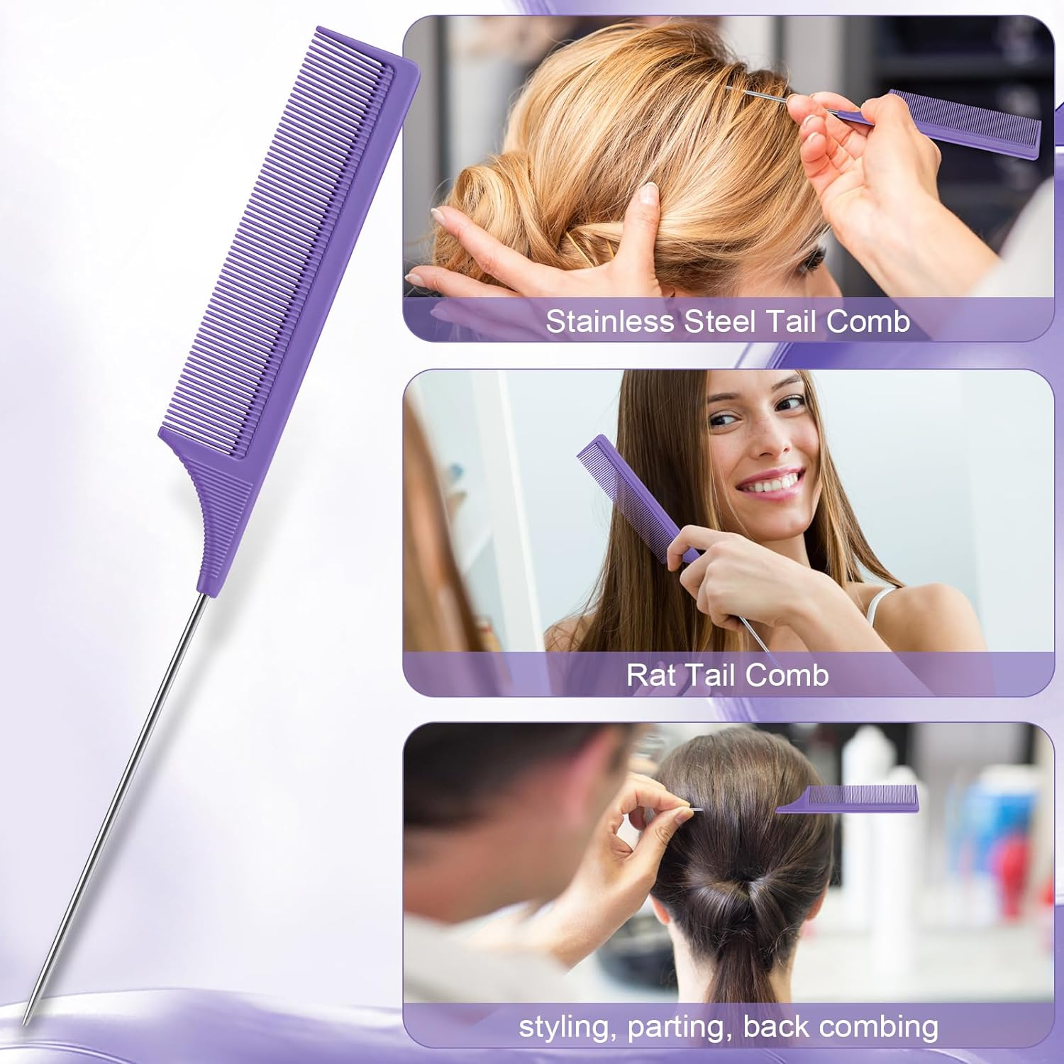 BRUSHZOO Hair Brush Set with Hair Spray Bottle, Hair Brushes for Women Men Kid Wet Dry All Hair Detangling Parting Styling, Brush Set with Detangler Brush, Edge Brush, Teasing Brush, Rat Tail Comb