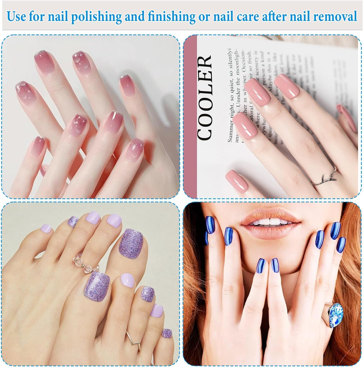 Nail File Buffer Block,6 Way Nail Buffering Files for Natural Nails,120/240/600/3000 Grit for Buffing Shinning image number 5