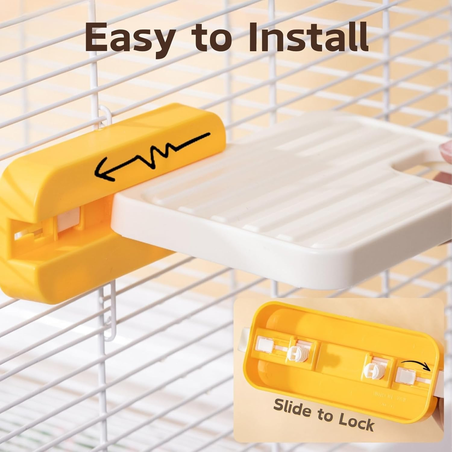 Bird Platform, 2 PCS Plastics Bird Perches Playground Cage Accessories for Parrot, Conure, Parakeet, Budgie, Cockatiel, Hamster, Chinchilla (White, 2 Count (Pack of 1))