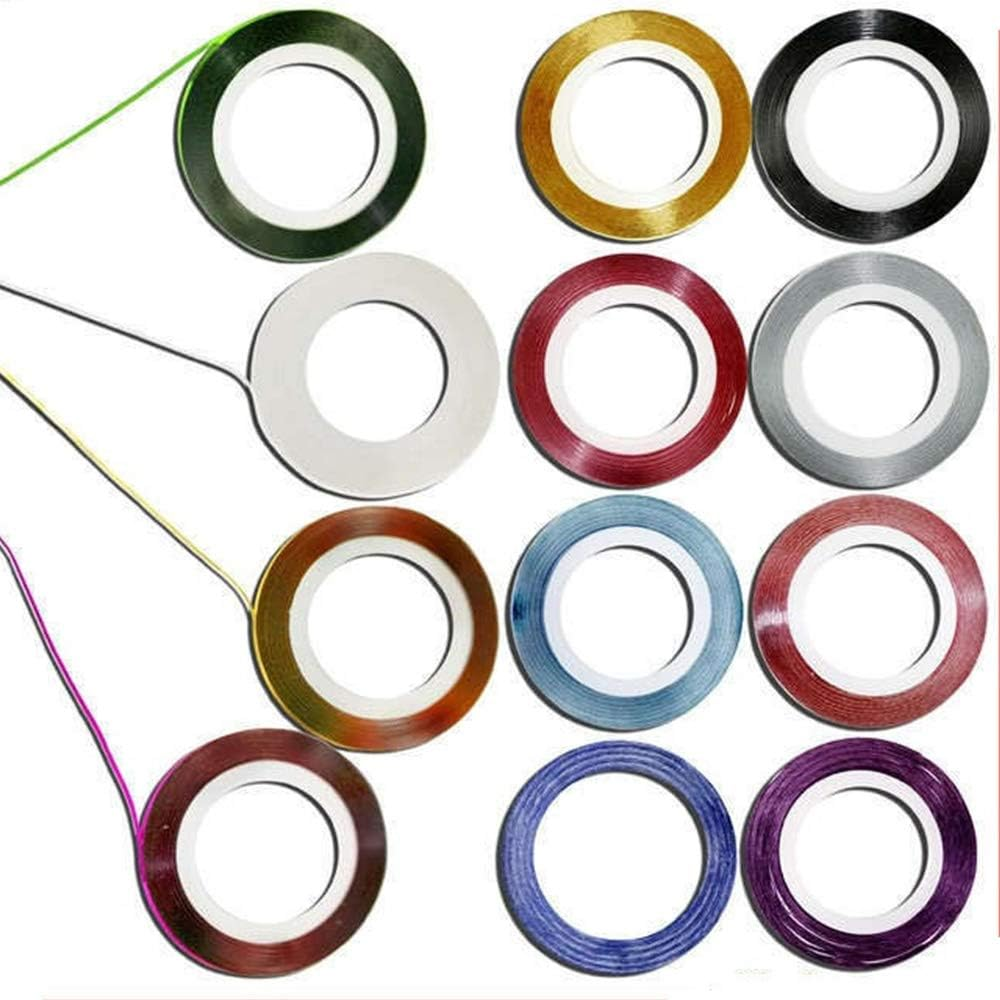 Mixed Color Beauty Striping Decals Tips Tape Line DIY Design Nail Art Stickers,Nail Grind Gold and Silver Lines for Nail Tools Decorations, 32Pcs / Set image number 6