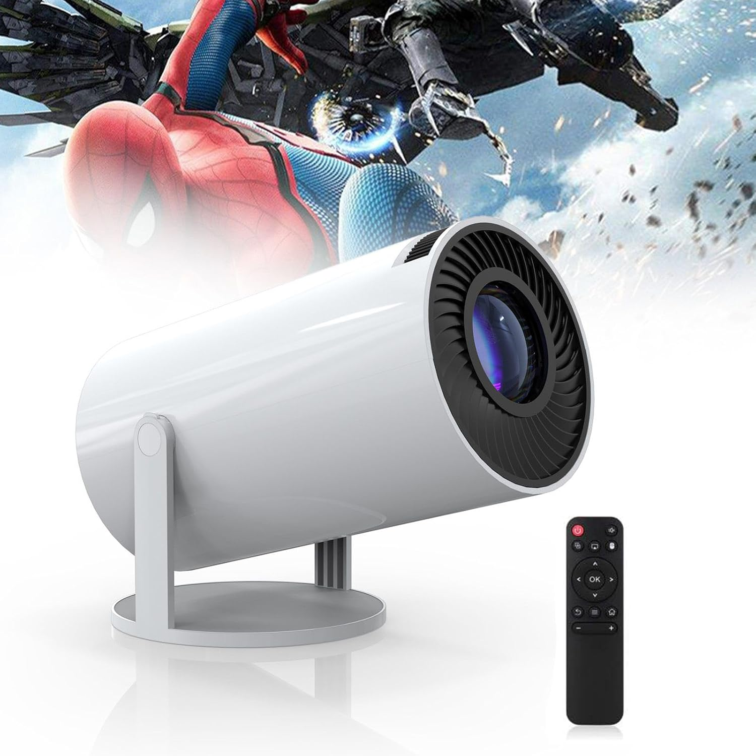 Oolong Mini Projector 4K 1080P Portable Projector Support with Android System Wifi 6 BT 5.0, Smart Projector Auto Horizontal Correction, 180&deg;Rotatable Outdoor Movie Projector for Phone/Laptop//Tv image number 3
