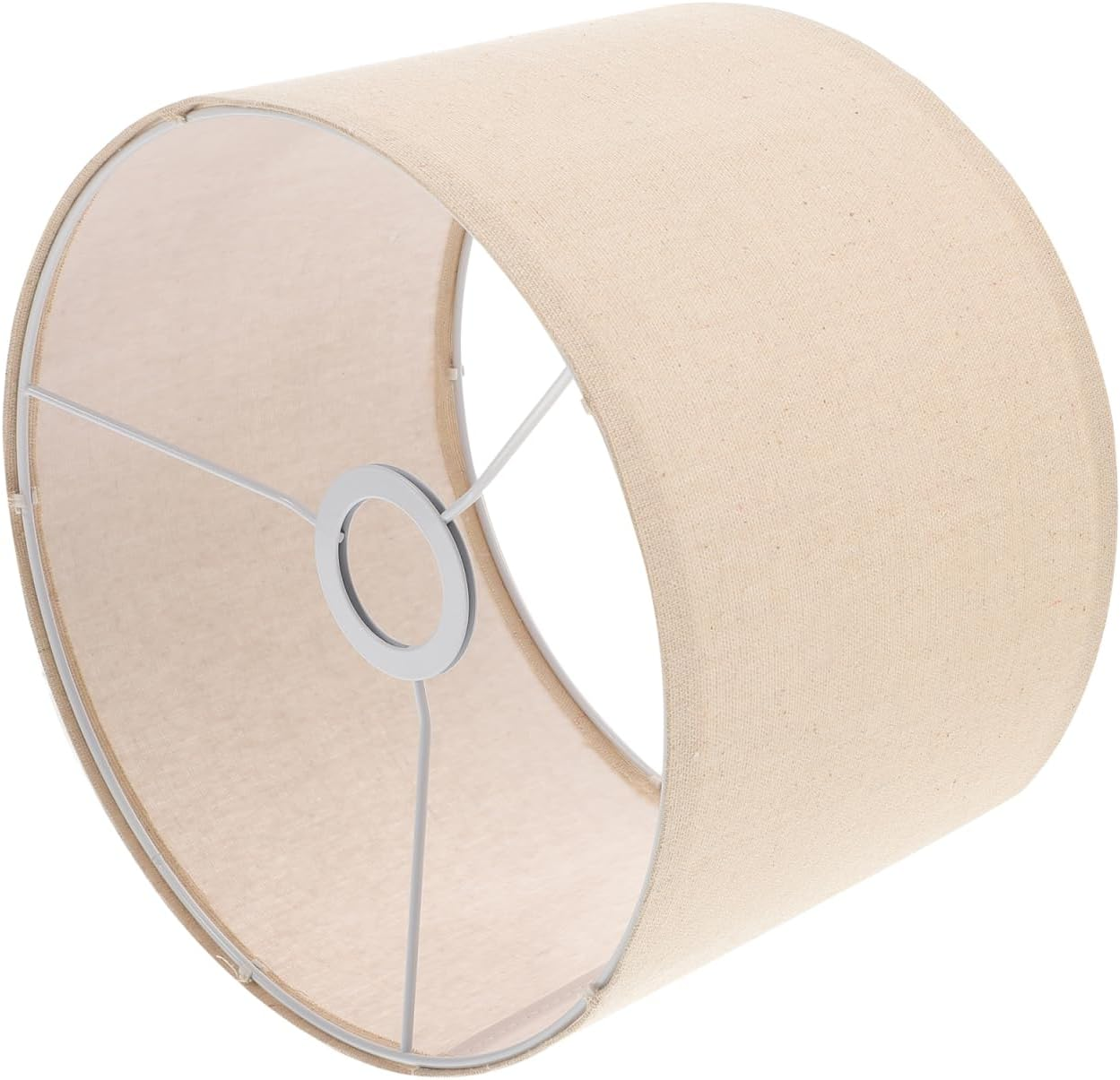 HOLIDYOYO Drum Lampshades - 26.5 X 19 Cm Natural Linen Fabric Lampshade Replacement Classic Modern Style Decor for Floor Medium Table Bedside Light image number 1