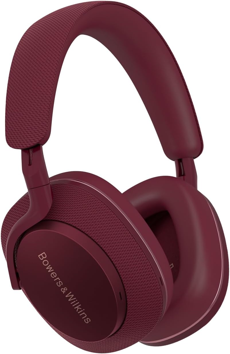 Bowers & Wilkins Px7 S2E Noise Cancelling Wireless Over-Ear Headphones, Qualcomm Aptx Adaptive, Quick Charge, 30 Hours Playback, 6 Built-In Microphones, Ruby Red