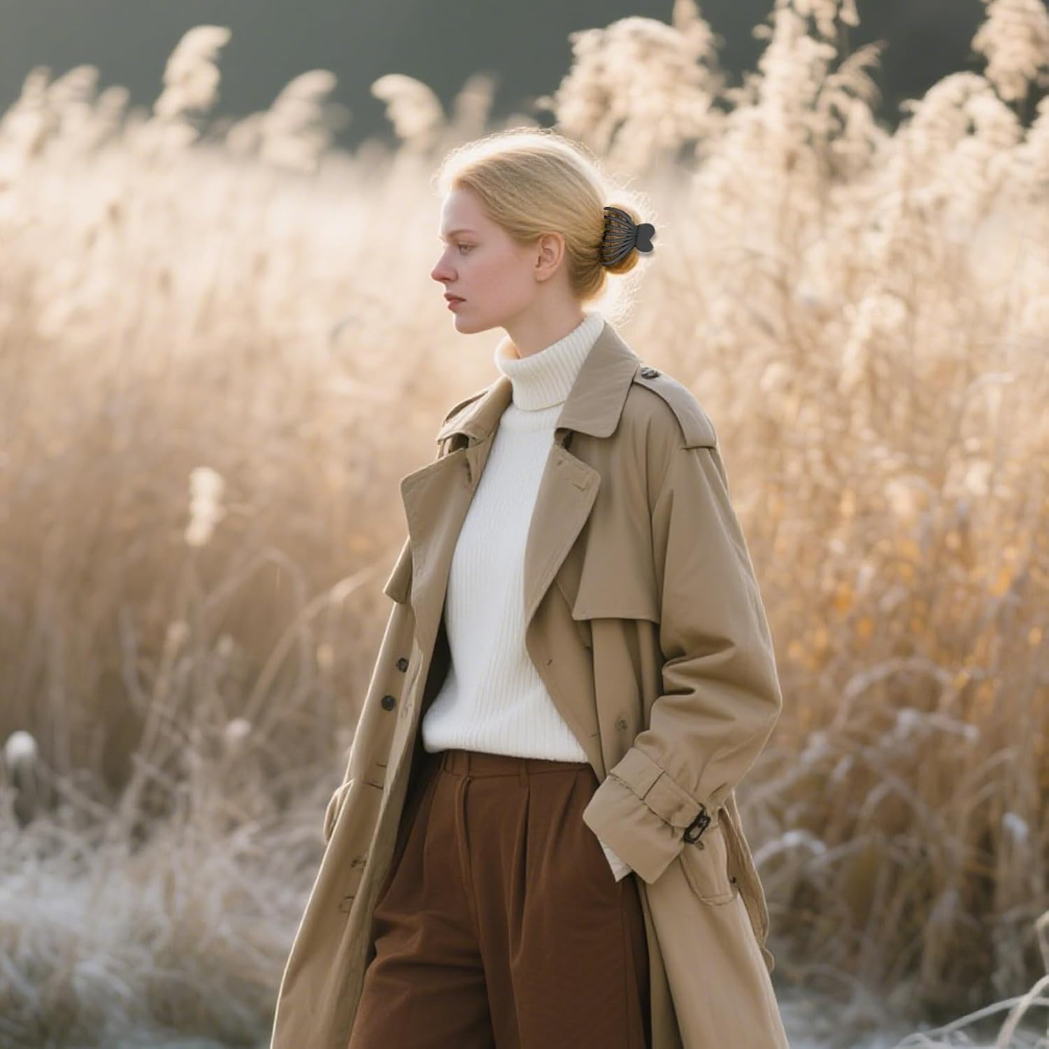 Bumlofa Basic Women'S Hair Clips, Set of 6 Hair Clips in Neutral Tones, Simple and Elegant Hairstyle Decoration image number 3