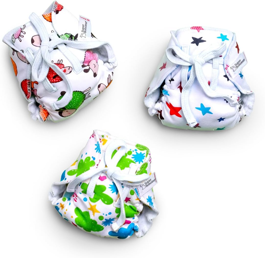 Superbottoms Dryfeel Baby Langot 0-6 Months L Organic Cotton Modern Baby Nappy L Mess-Free Langot with Gentle Elastics L Super Dryfeel Top Layer L Diaper-Free Time Essential | 3 Pack