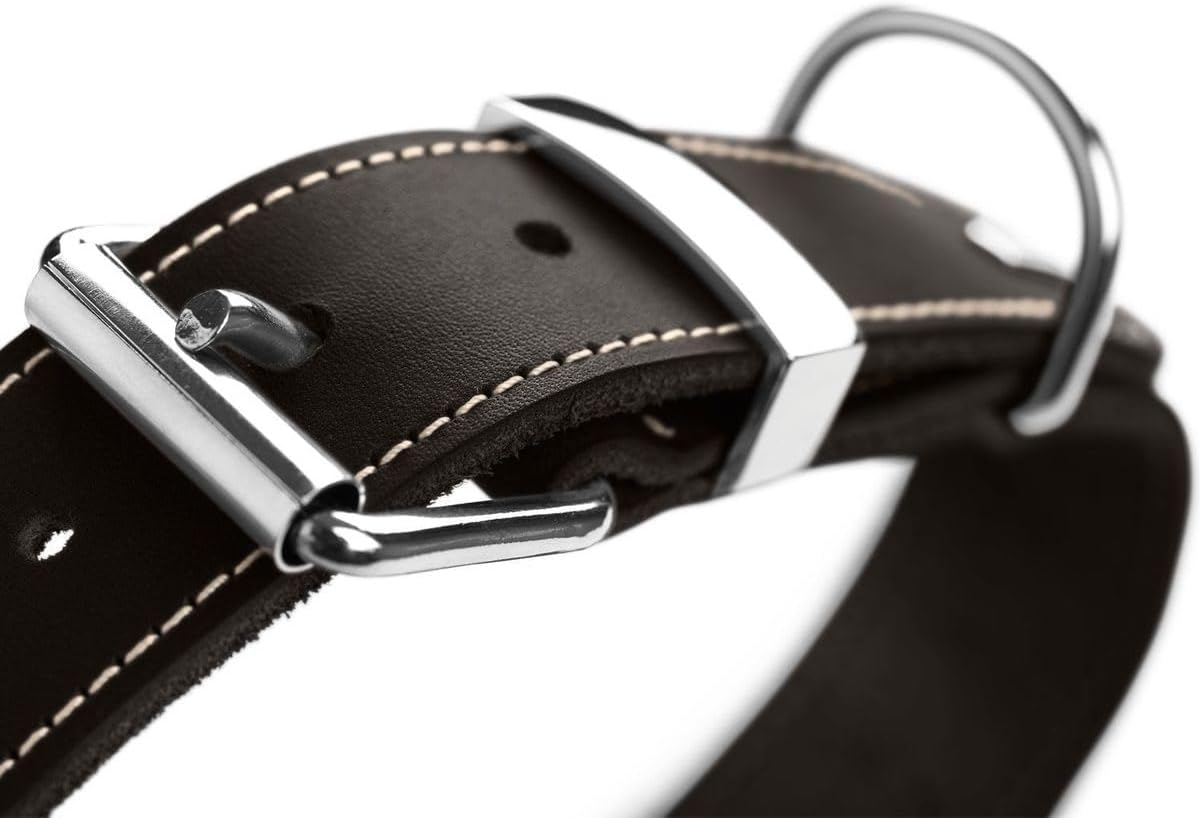 HUNTER Aalborg Special Dog Collar, Leather, Durable, Comfortable, 60 Cm (M-L), Black image number 2
