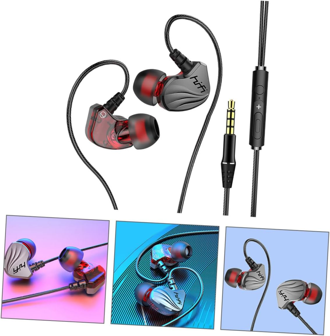 SHOWERORO Plug In-Ear Headphones Wired Headphones for Phone Earphones Heavy Bass Suitable for Mobile Phone and Tablet Comfortable Fit for Everyday Use image number 1