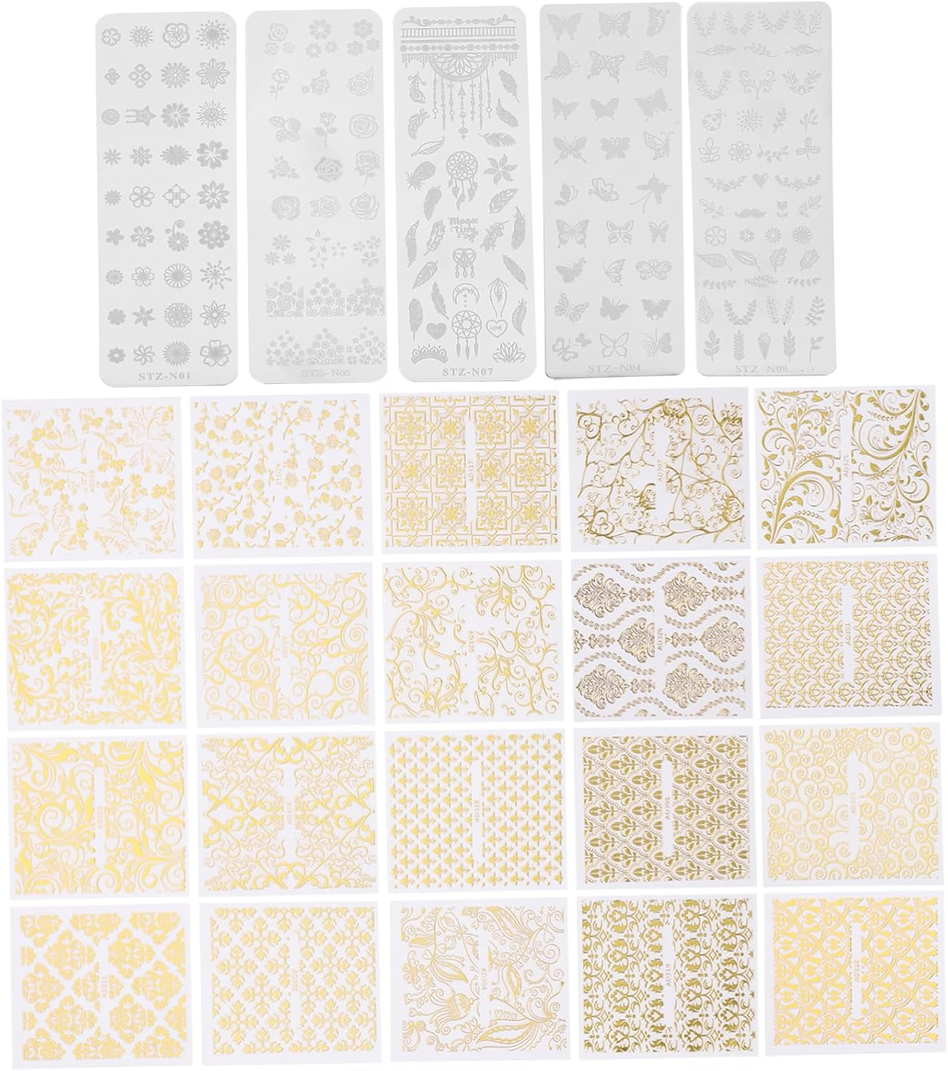 MERRYHAPY 5Pcs Nail Art Stamper Plates Nail Stamping Templates Decor Art Stencils Accessories image number 2