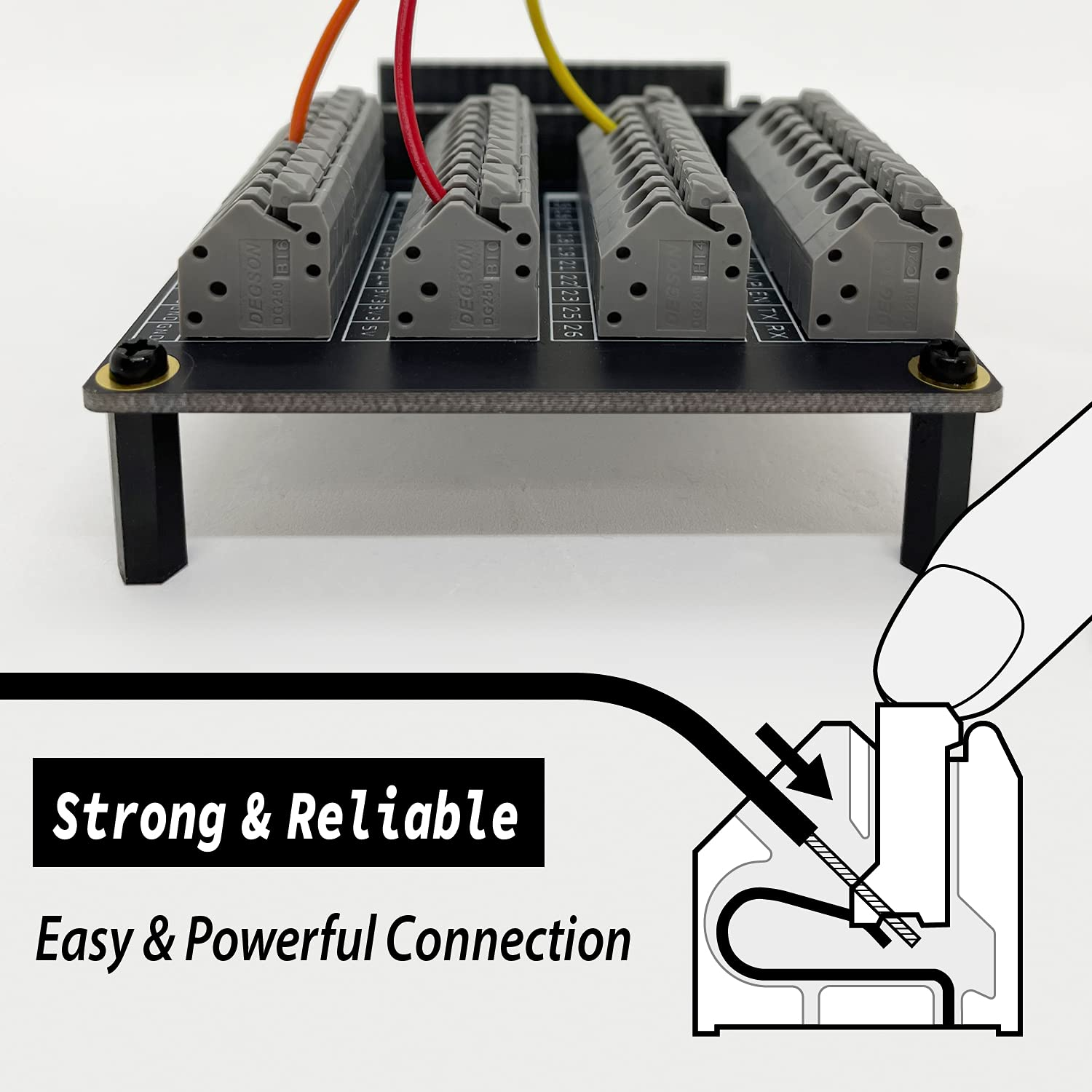Electrocookie ESP32 Terminal Block Shield Kit, Compatible for Esp32-Devkitc, Push-In Simple Spring Connector Expansion PCB Module image number 3