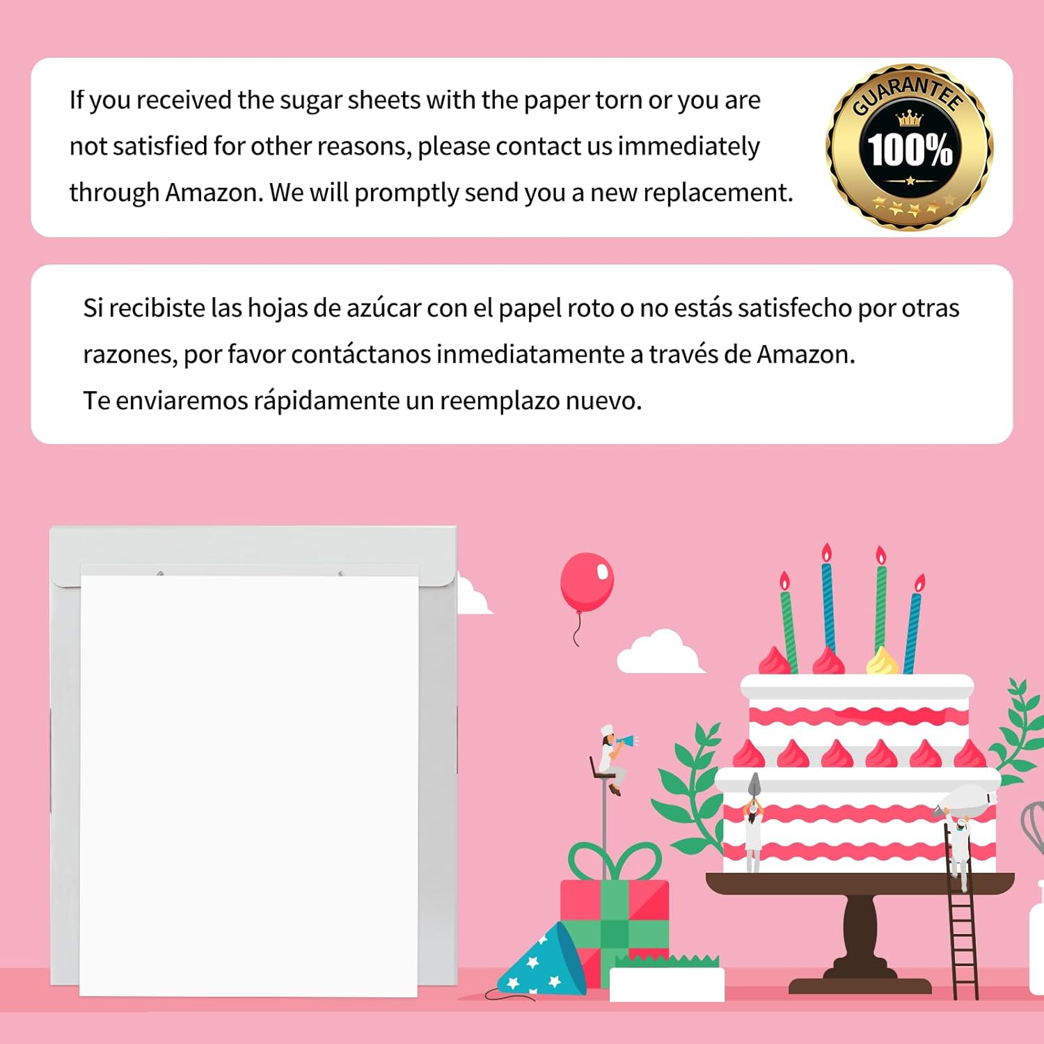 Cakestar 25Pcs Edible Paper, A4 Icing Frosting Sheets for Cake Decorating, Printable Edible Sheets Cake Image, Wafer Paper, Sugar Paper for Cake Toppers, Cookies, Baking, 11.7" X 8.3" image number 2