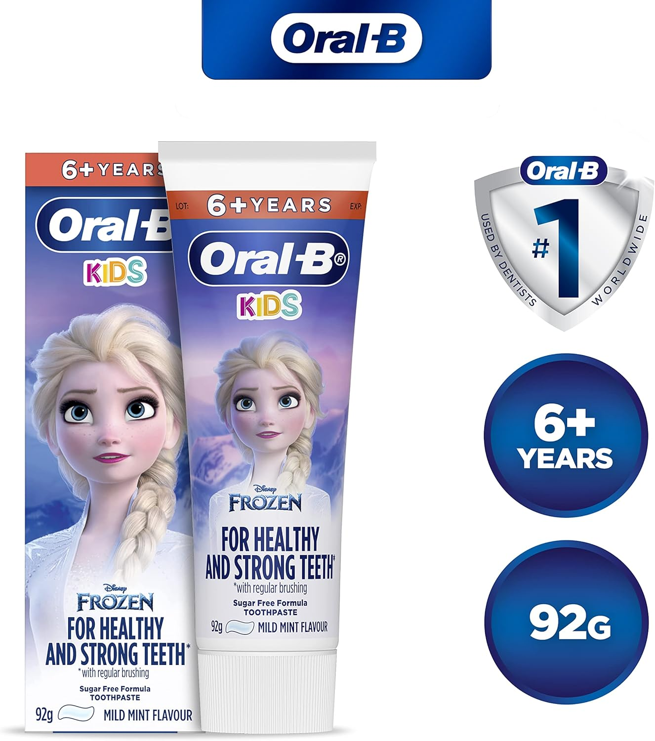 Oral-B Kids Toothpaste Frozen 6+ Years, 92G (Pack of 3) image number 1