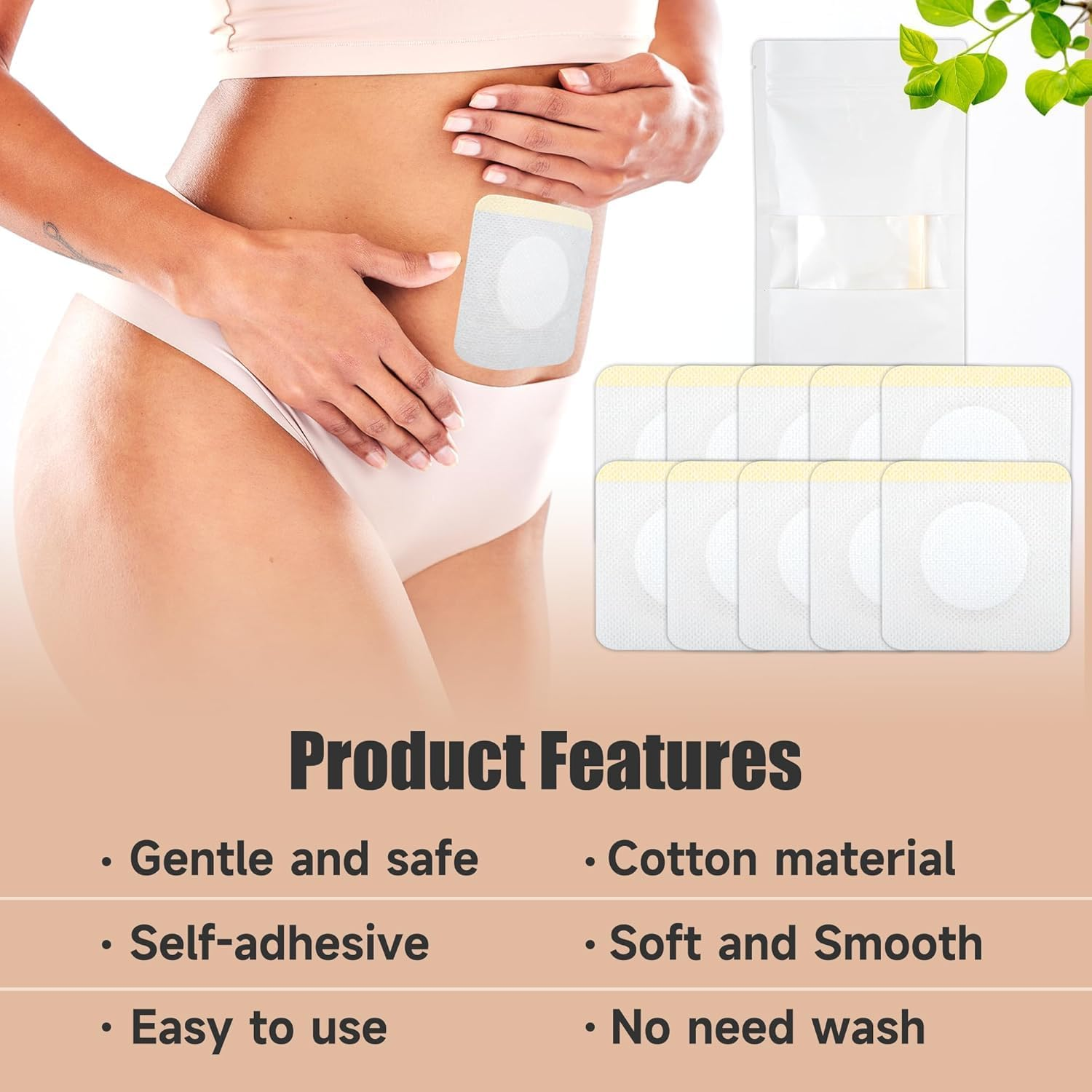 200Pcs Disposable Castor Oil Pack Wrap Belly Button, Highly Absorbent Self-Adhesive Organic Cotton Castor Packs Wrap Promotes Digestion, No Wash, Easy to Use, Anti-Seepage(Oil Not Included) image number 2