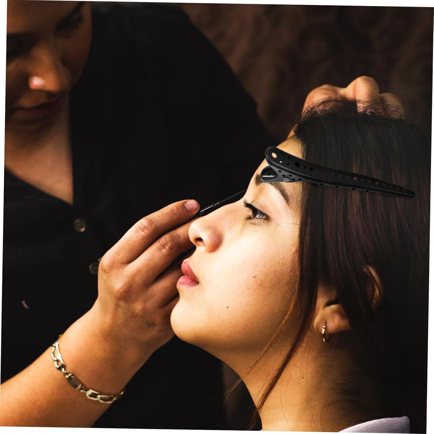 CALLARON 6Pcs Hair Cutting Sectioning Clips with Design for Salon Styling Hairdresser Positioning Tools Non Slip Makeup and Hair Care Accessories in Black image number 4