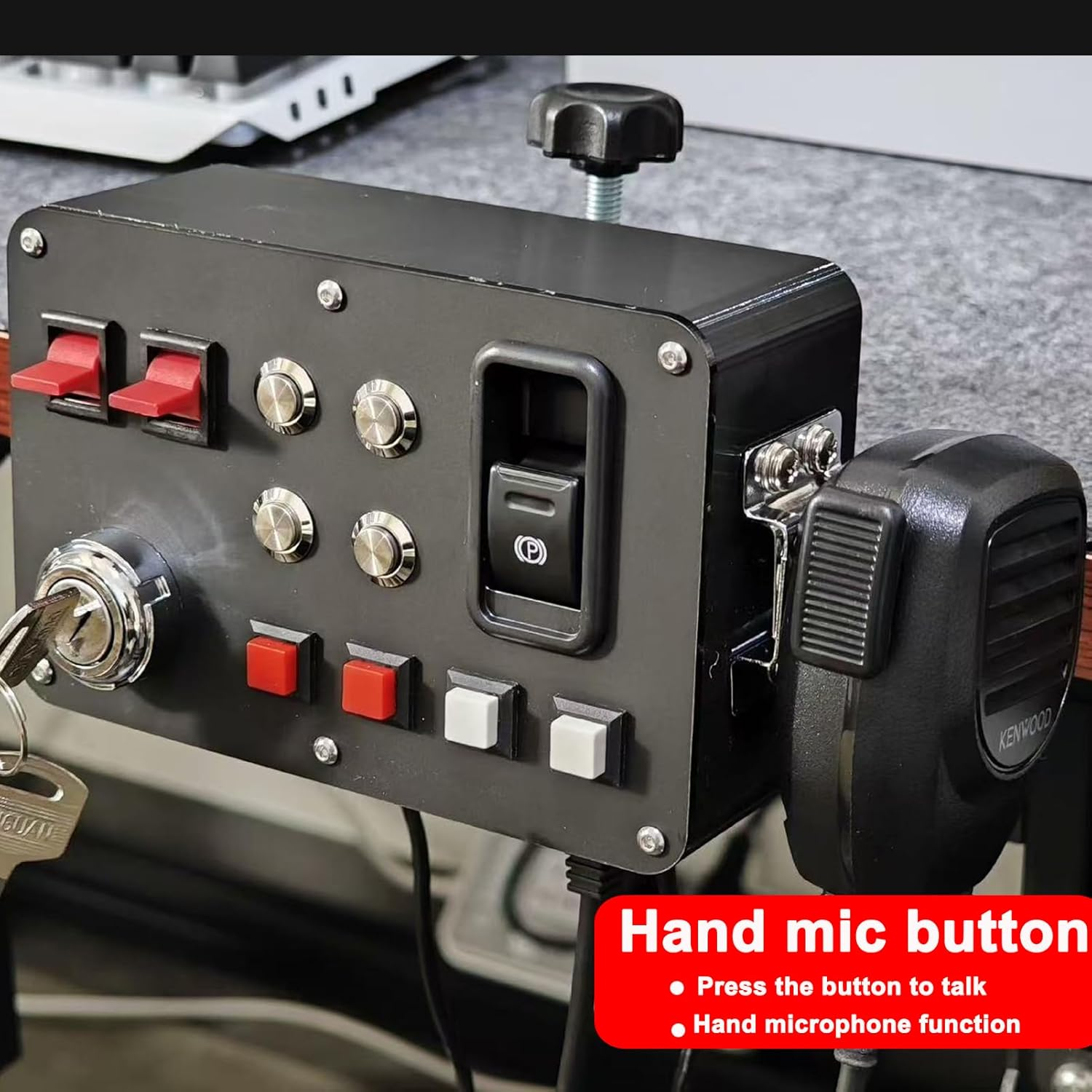 Obokidlyamor Simulator American Truck Button Box for G27/G29/G920/G923 with Mic PTT Microphone;Pc 16 Customizable Button Central Control Box ATS/ETS2 for MOZA R3/R5/R9/R12 Base image number 4