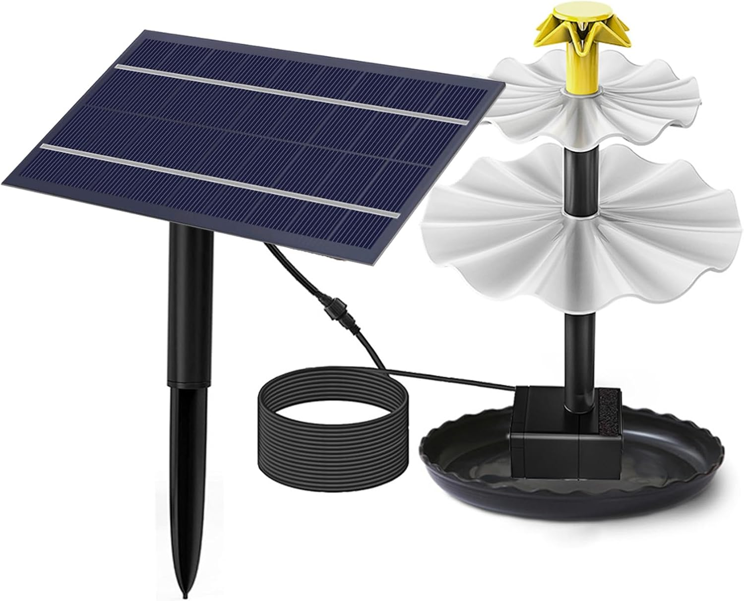 Solar Bird Bath Fountain - Outdoor Pond Pump Kit, Floating Solars Water Sprayer, Eco Friendly Power Design, Compact Garden Feature | Decorative Solar Fountain for Bird Bath Pond Patio