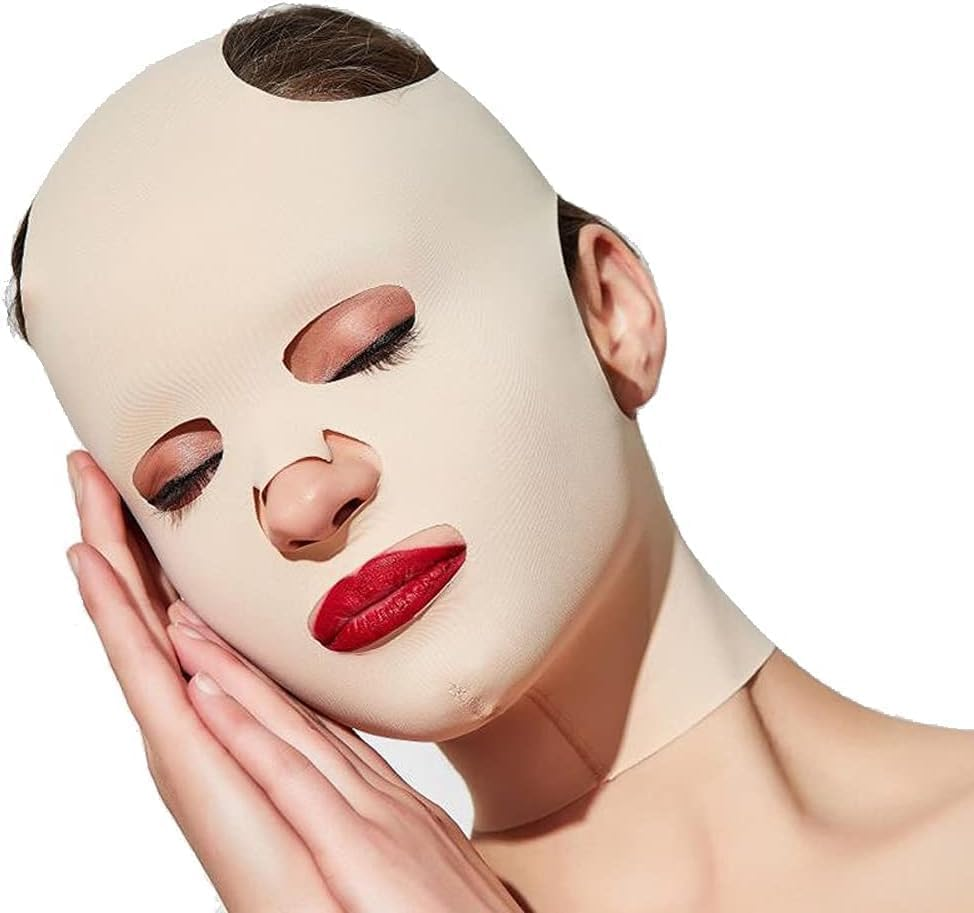 Facial Slimming Strap，Facial Slimming Mask Chin Strap Three Dimensional V Shaped Face Slimming Belt Eliminates Sagging Skin and Improves Contour (Colour of Skin, One Size)