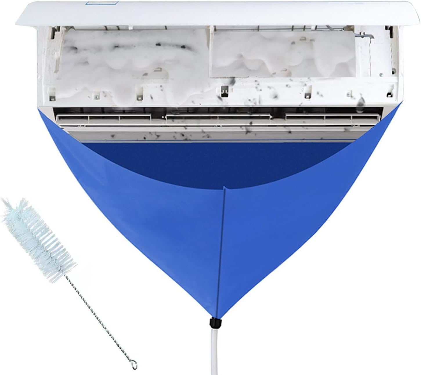 Air Conditioning Cleaning Kit, Air Conditioning Cleaning Case, Water Bag for Air Conditioning, Air Conditioning Lid, Dust Washing Tool, Wall Mounted Air Conditioner, with Drain, with Brush, Blue image number 4