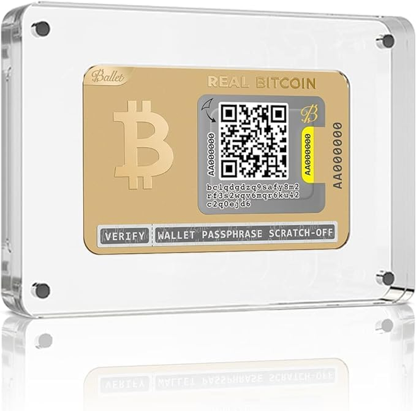 Ballet Real Bitcoin, Gold Edition - the Easiest Crypto Cold Storage Card with New Premium Packaging, Cryptocurrency Hardware Wallet with Multicurrency and NFT Support (1-Single)