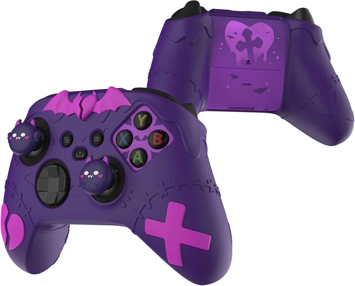 Playvital Gothic Imp Series Cute Silicone Skin for Xbox Series X & S Controller, Anti-Slip Grip Silicone Cover, Protective Silicone Case for Xbox Core Controller with Thumb Grips, Purple - Black image number 5