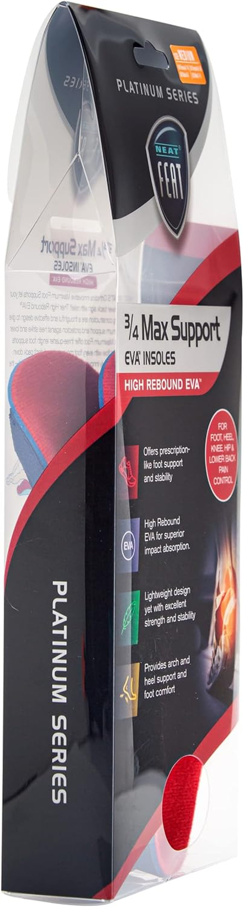 Neat Feat Maximum Foot Support 3/4 Length Insoles, Pair, Medium image number 1