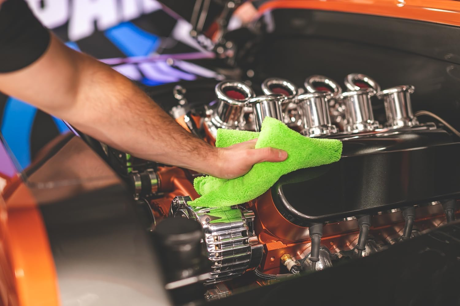 The Rag Company - Creature Edgeless Auto Detailing Towels (10-Pack) Professional 70/30 Blend, Dual-Pile Plush Microfiber, Buffing & Polishing, 420Gsm, 16In X 16In, Lime Green image number 4