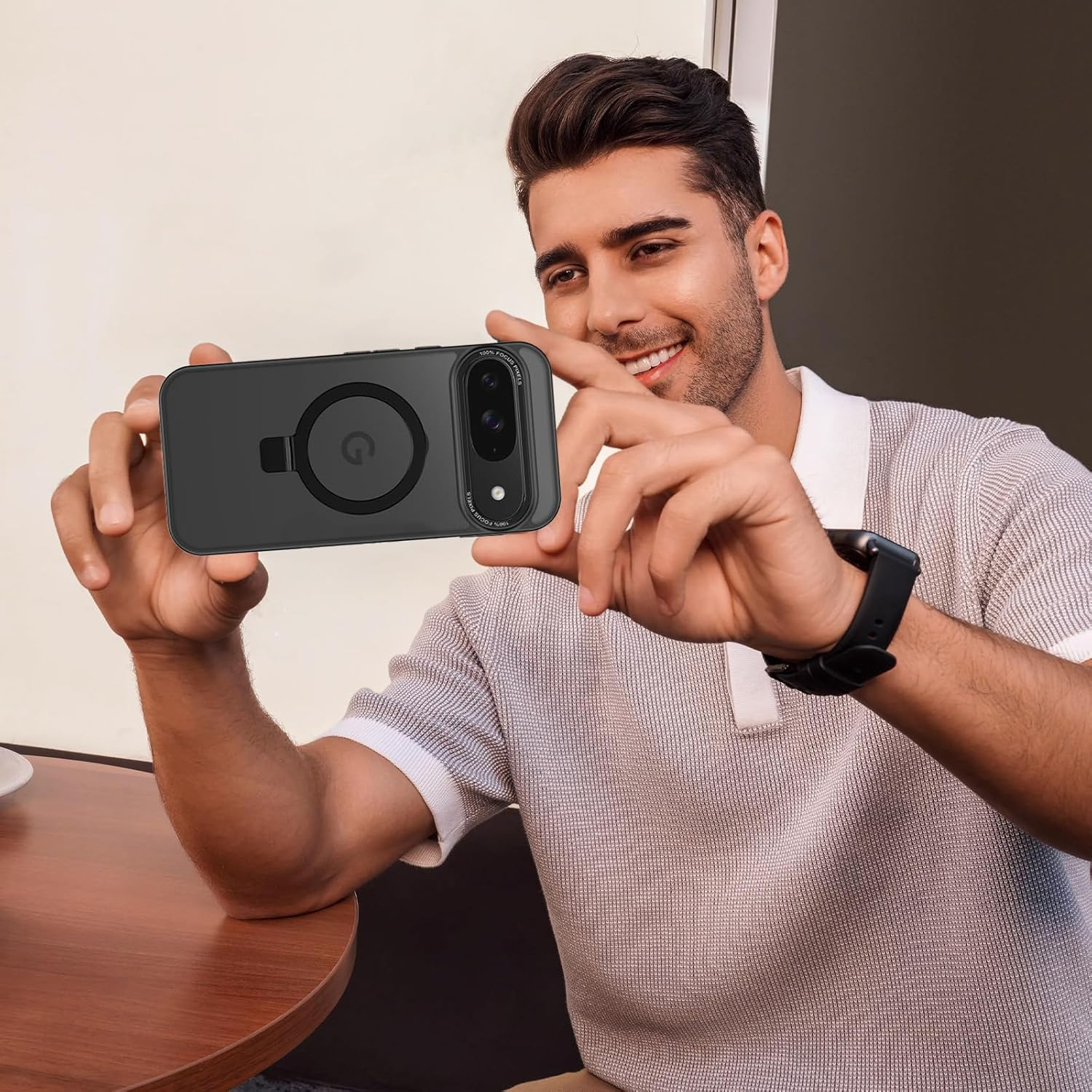 AVETUL for Google Pixel 9 Case, Phone Case Pixel 9 Pro with Invisible Magnetic Ring Stand [Compatible with Magsafe] [Full Camera Protection] Shockproof Bumper Hard Protective Cover Cases, Black image number 3