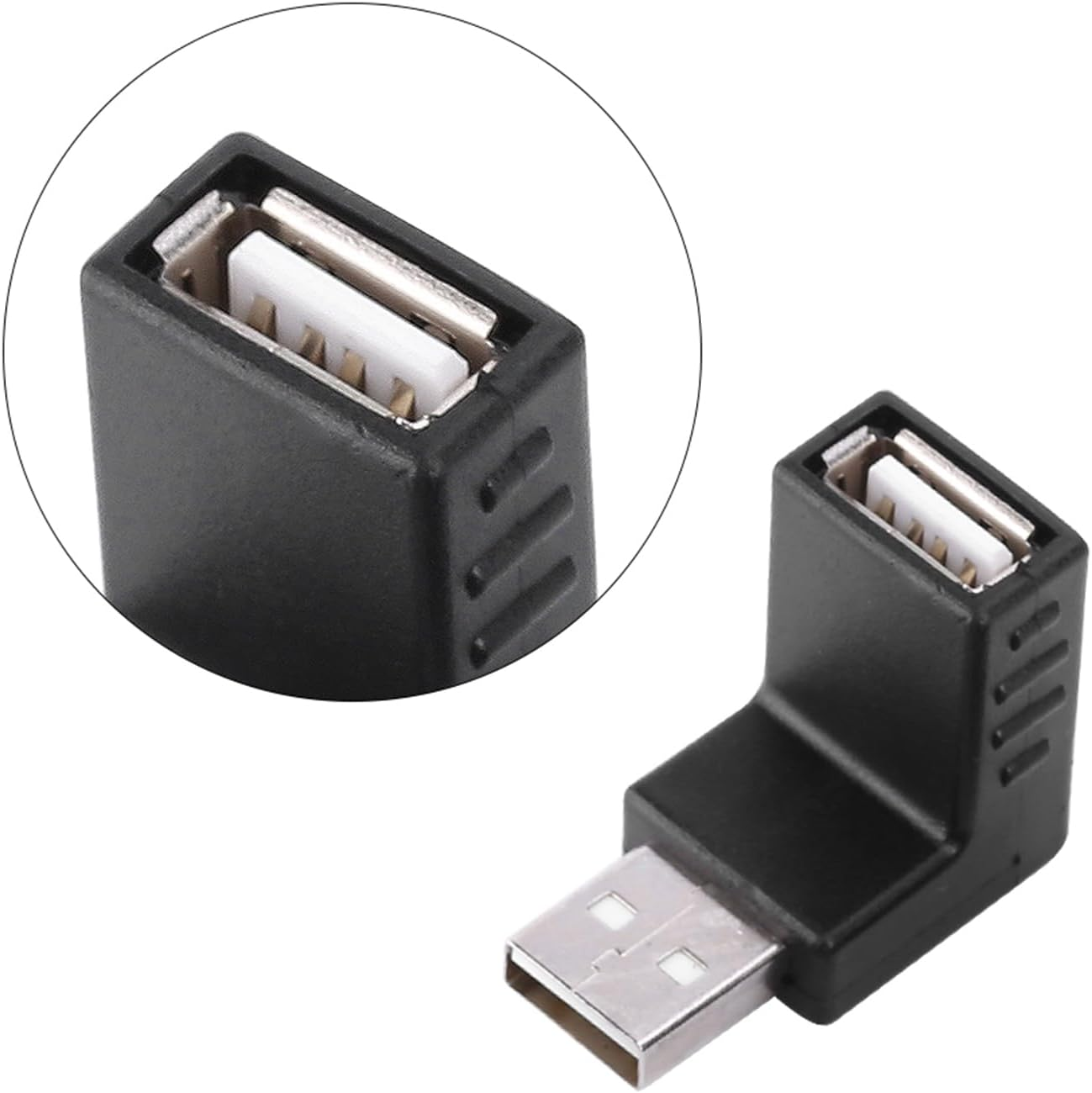 Pack of 40 USB 2.0 Adapters - Angled Mini Micro Type B Male to Female Converters, Durable Connectors for Easy Device Compatibility image number 6