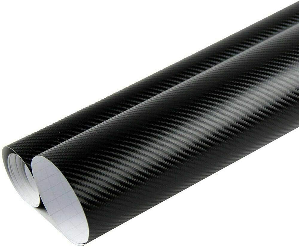 Gloss Black 4D Carbon Fiber Vinyl Car Phone Laptop Wrap Sticker Film 50X151Cm image number 4
