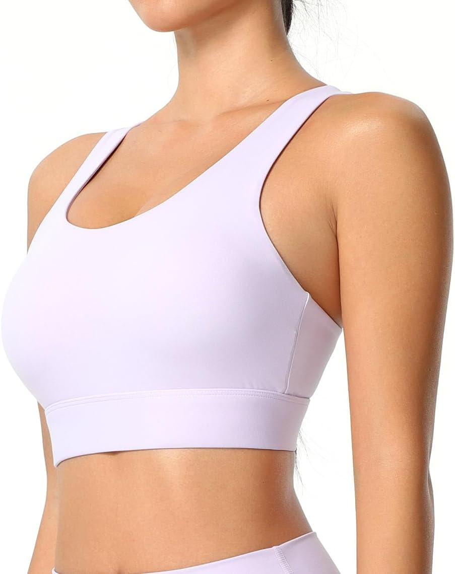High Impact Sports Bra for Women - Criss-Cross Back, Molded Cups, Hook and Eye Closure - High Support Running Bra image number 4