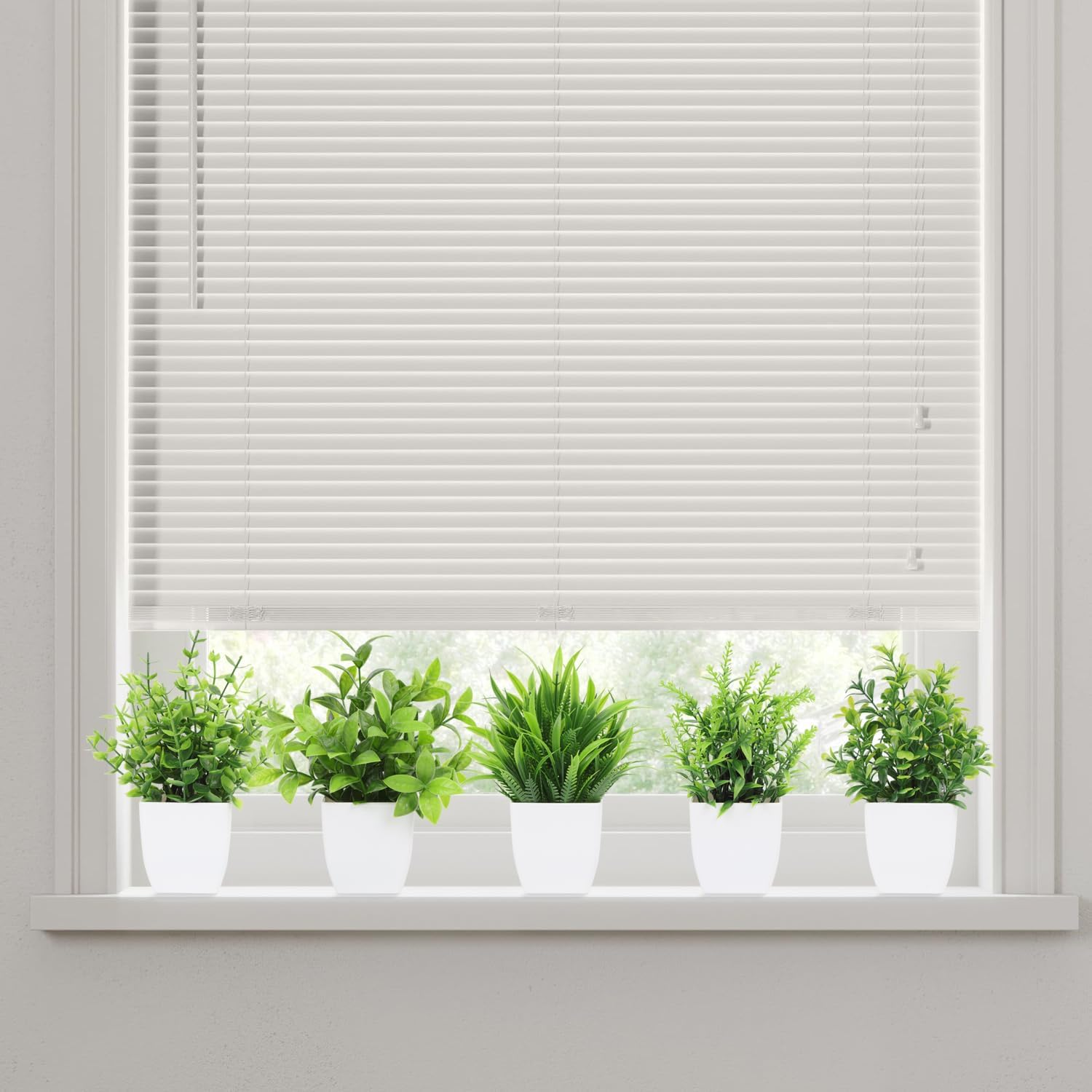 Artigreen 5 Artificial Plants Mini Pots, Fake Green Potted Artificial Fake Flower Simulation, Small Plants for Home, Office, Desk, Bathroom, Computer Desk image number 5