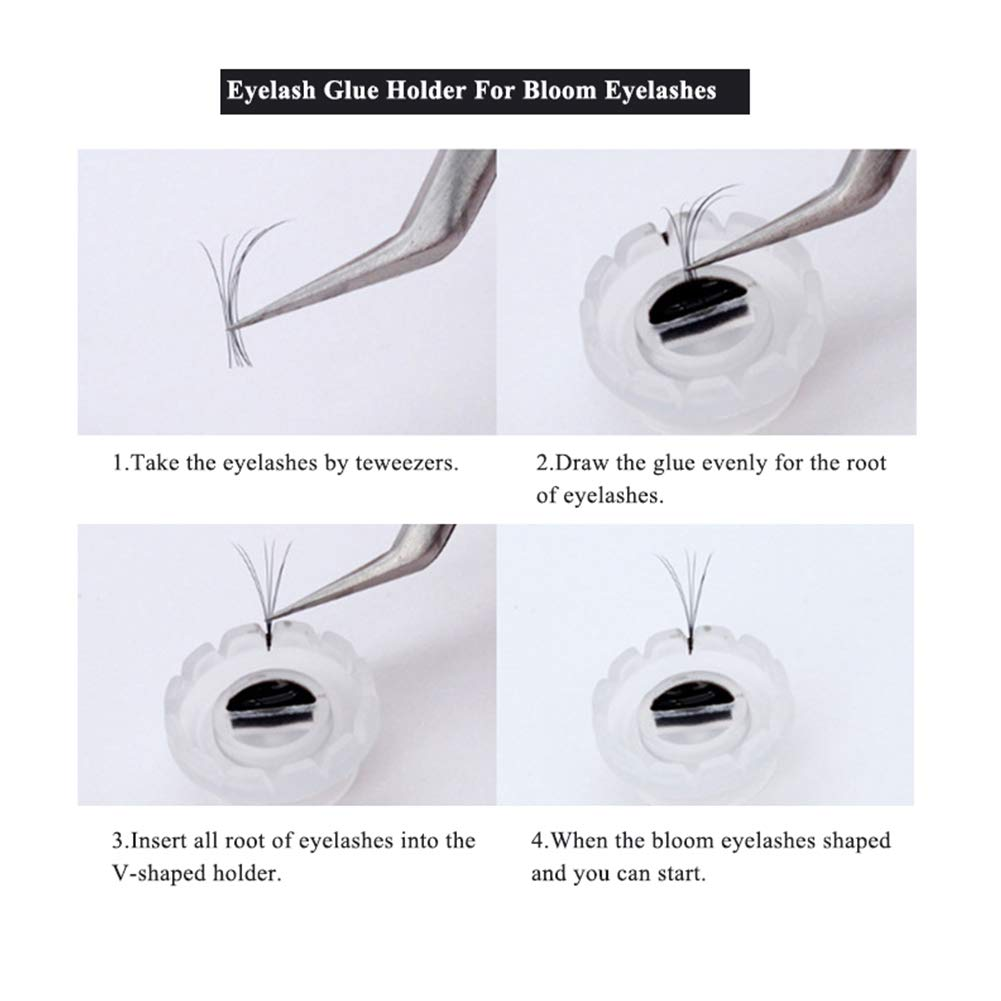 Luckycivia 300 Pcs Lashes Fan Glue Cups, Quick Blossom Cup for Sharpening or Closing Volume Fans Eyelash Extensions, Glue Holder and Lash Organizer Tool image number 5