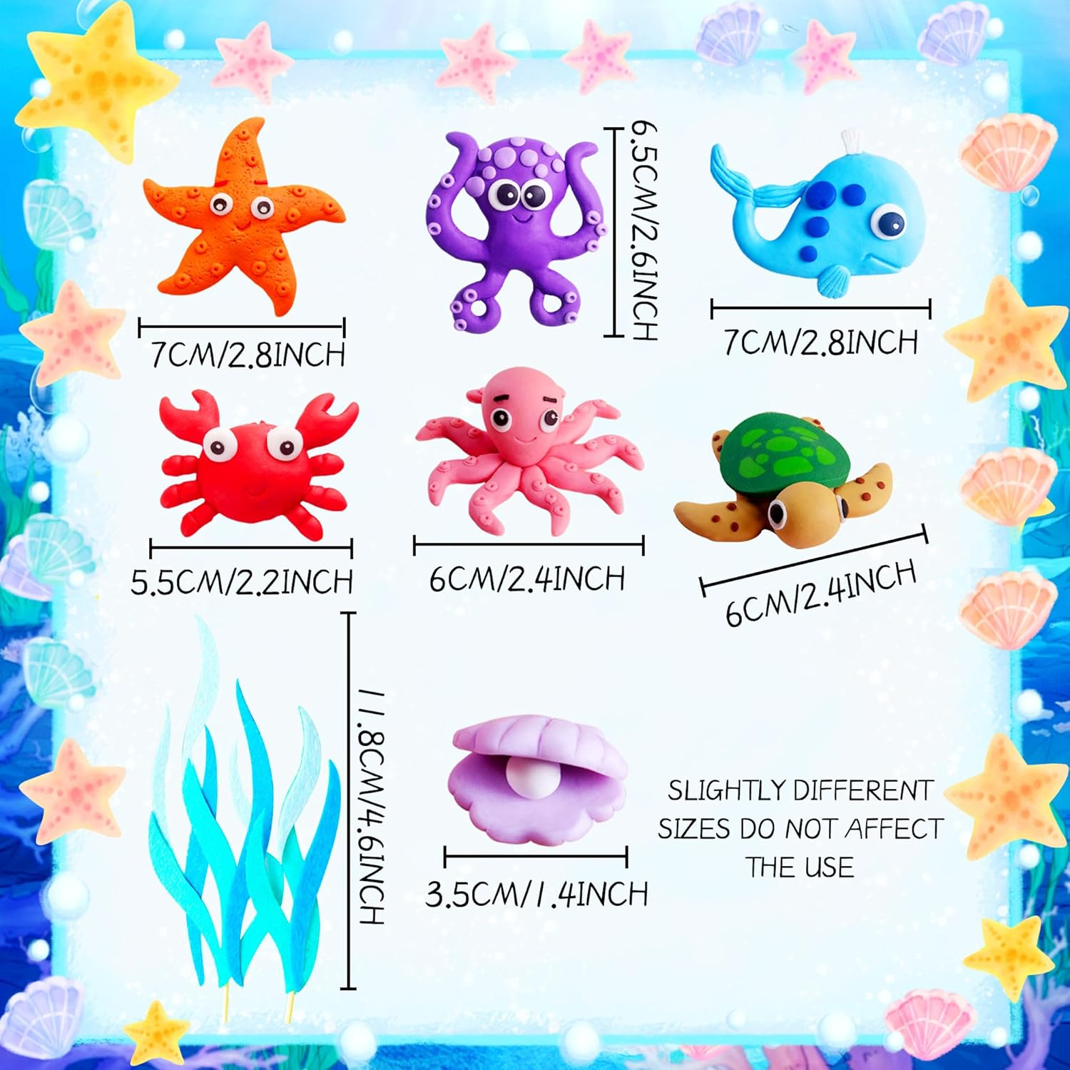 Jevenis under the Sea Cake Toppers Ocean Animal Cupcake Toppers under the Sea Party Decorations Ocean Sea Theme Baby Shower Birthday Party Cake Decorations image number 4