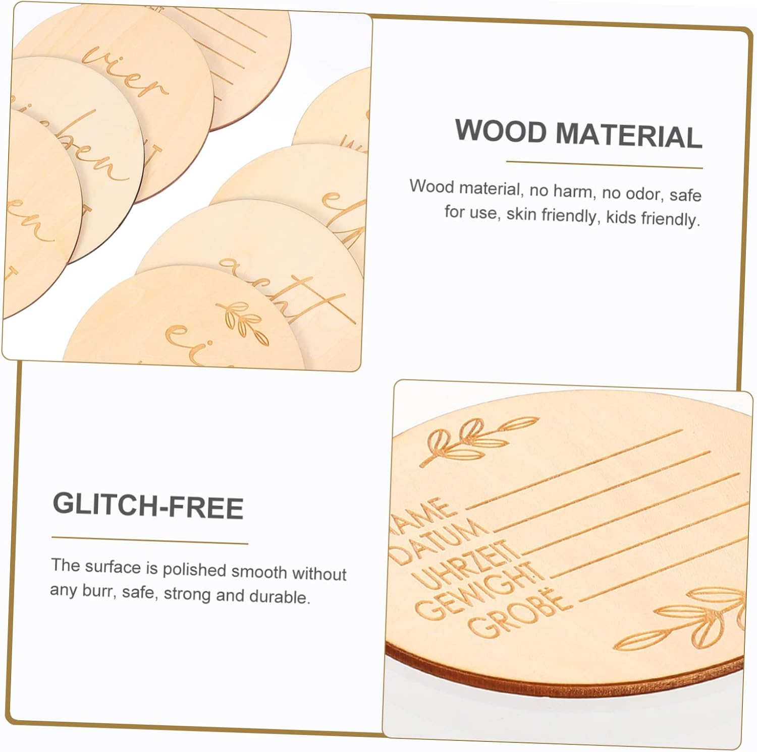 16Pcs Monthly Milestone Cards Newborn Gifts Wooden Photo Props for Shower Decor image number 1