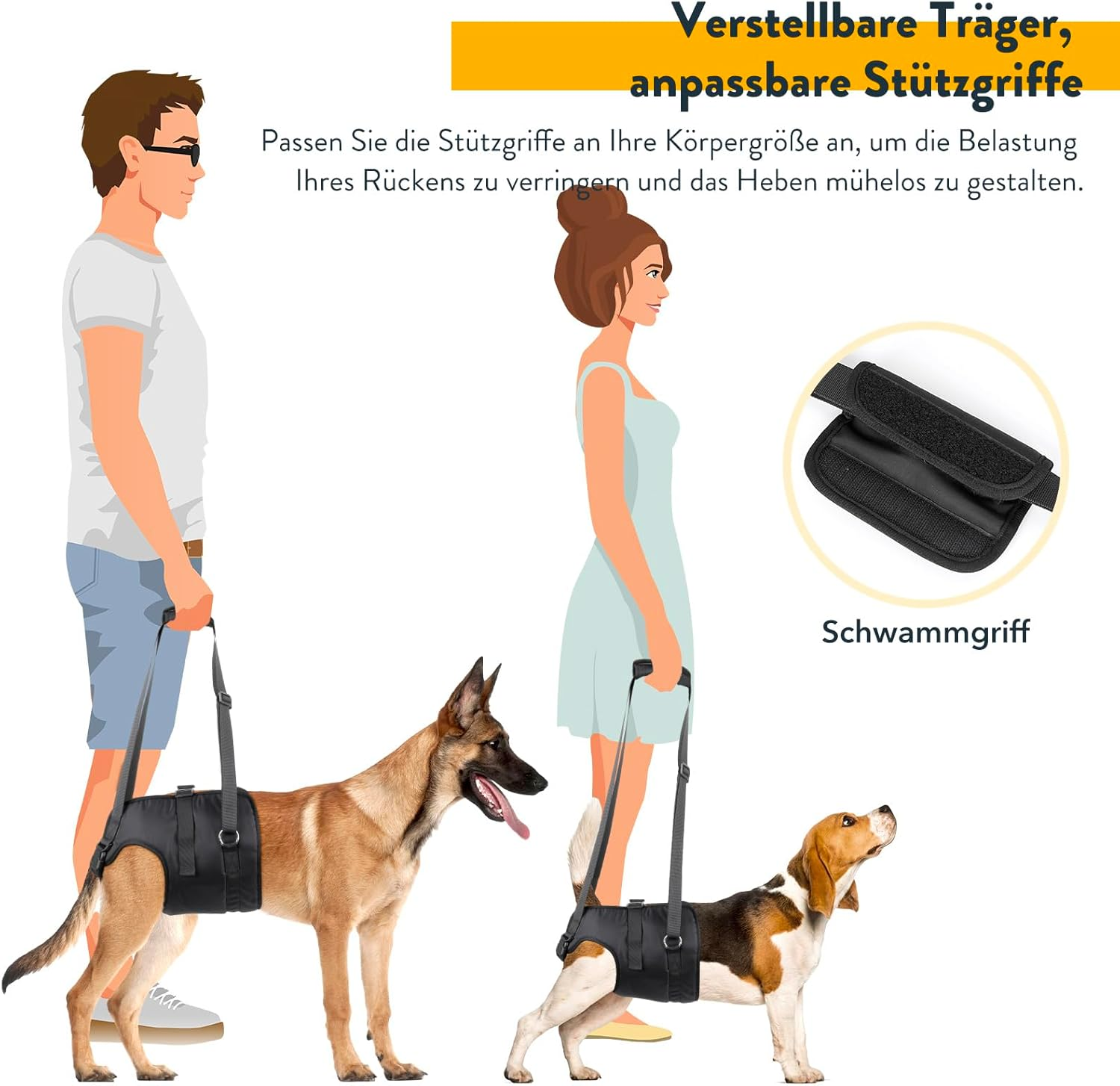 Pzrlit Carrying Aid Dog Stairs, Adjustable Walking Aid for Dogs, Rear Shoulder Strap, Dog Carrying Harness, Carry Bag for Older Dogs, Assistance Vest for Hip and Hind Legs Injuries image number 5