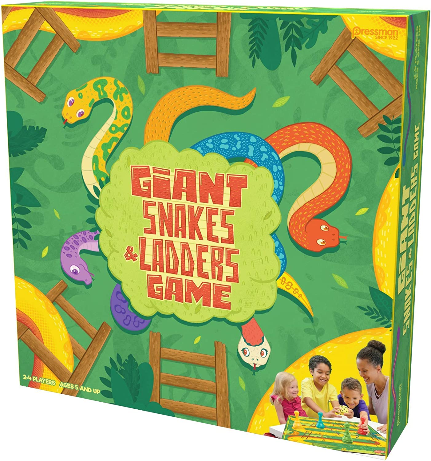 Pressman Giant Snakes and Ladders Board Game, 2-4 Players, Ages 5 and Up image number 1