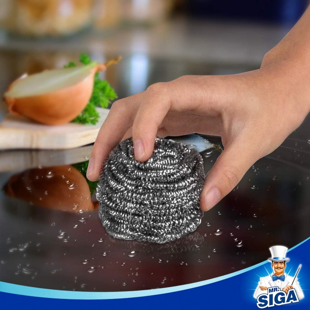 MR.SIGA Stainless Steel Scourer, Pack of 6, 30G image number 3