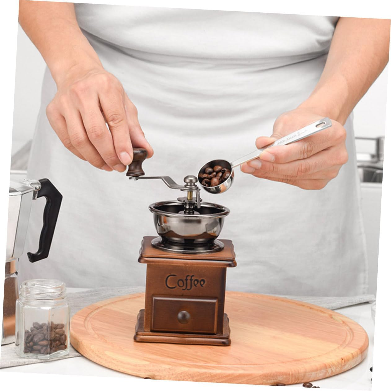 2Pcs Stainless Steel Coffee Scoop Measuring Spoons Baking Kitchen Utensils for Tea Sugar Flour Spices Accurate Measurement Easy to Clean image number 3