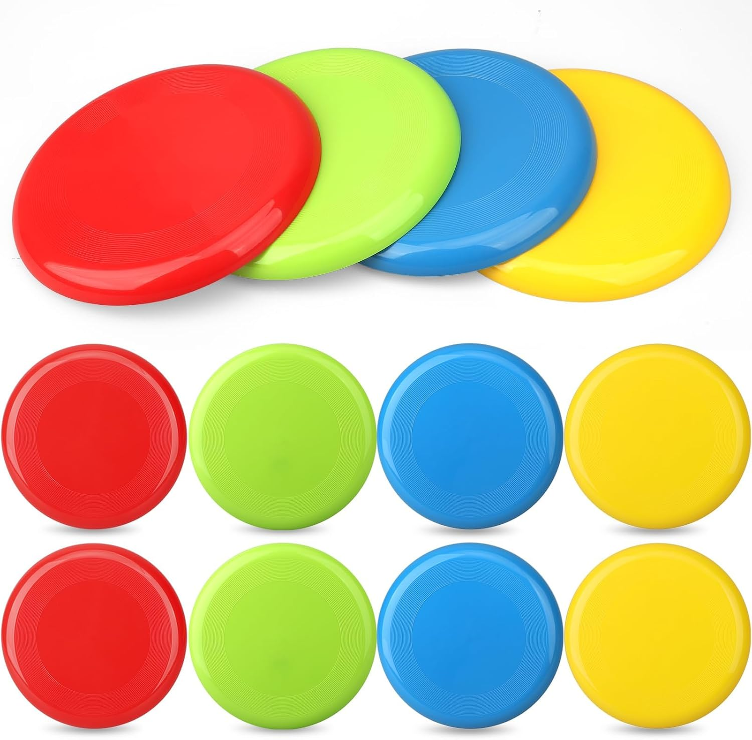 Jumbo 8" Flying Disc Toys for Kids Adults, Flying Saucer Sport Yard Disc Toy for Outdoor Beach Accessories Backyard Lawn Park, Sturdy ABS Sports Toy for Boys Girls 8 PCS image number 3