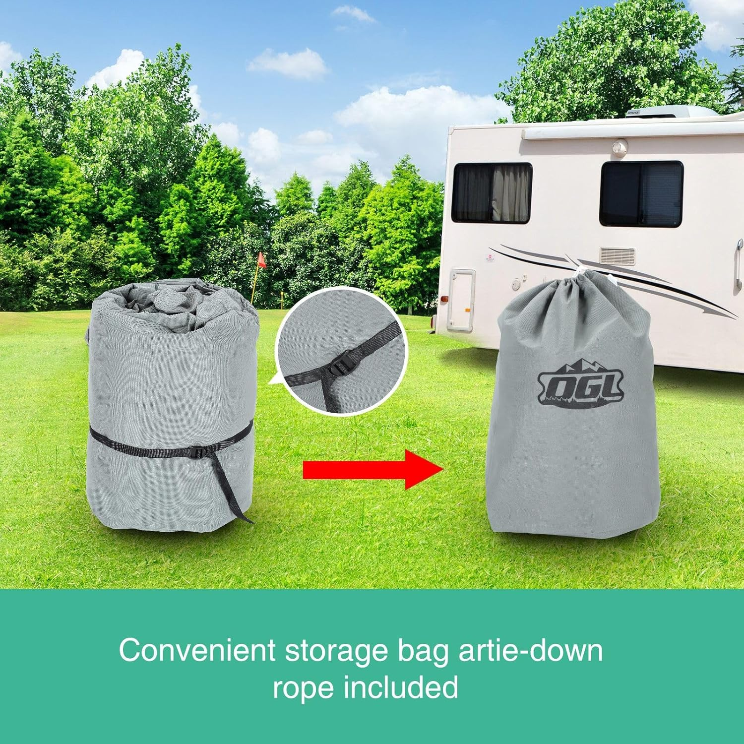 16 to 18Ft Caravan Cover Water UV Proof Travel Campervan Trailer Accessories 4 Layer Heavy Duty Polypropylene Protector with Hitch Cover Storage Bag image number 3