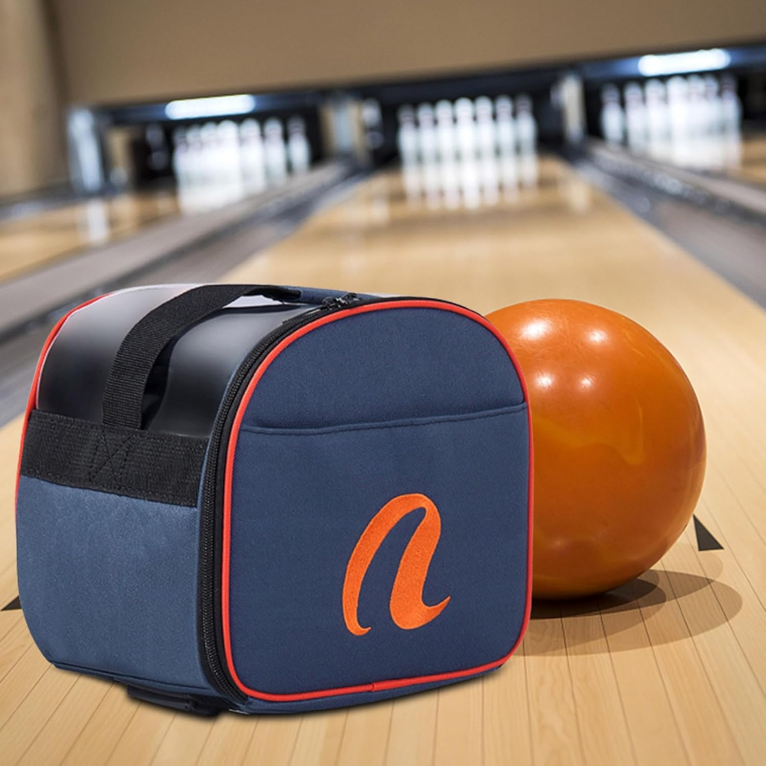 Bowling Tote Bag - 20 X 23 X 22 Cm, Portable Tote Bag, 1680 Fabric Holder, Sturdy Bag with Padded Handle, Secure Base | Lightweight Storage for Players and Athletes on Travel