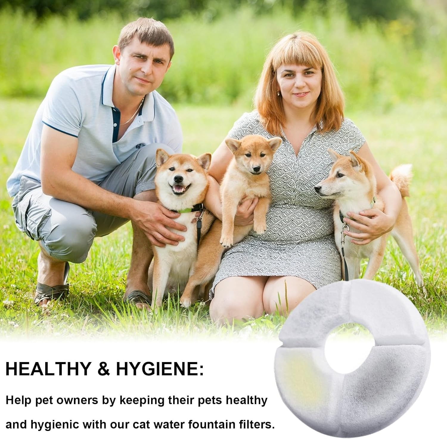 8 Packs Cat Water Fountain Filters, Pet Water Fountain Filters, Replacement Cat Fountain Filters with Active Carbon, Healthy Drinking Fountain Filters for Drinking Fountains image number 1